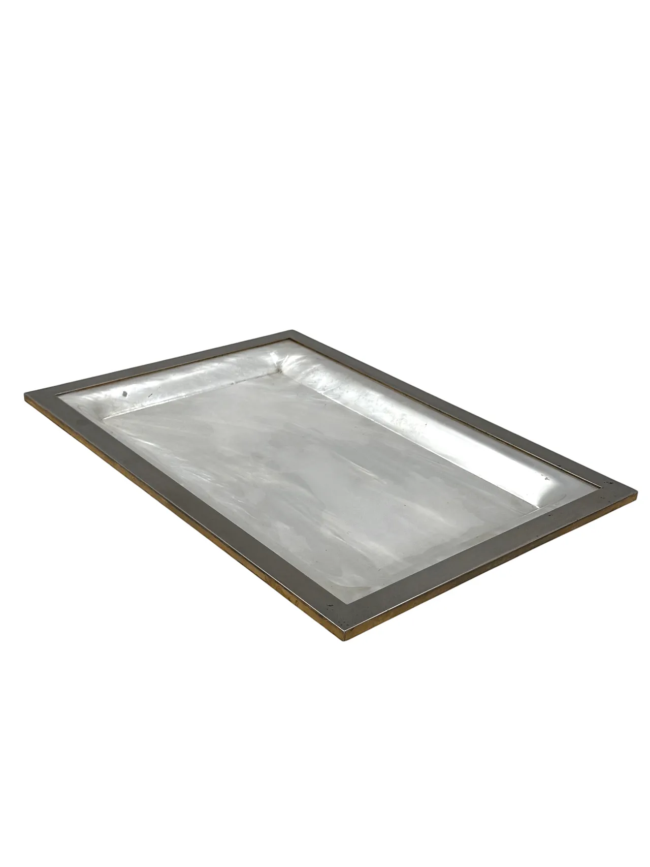 Brass and imitation mother-of-pearl tray, 1970 2
