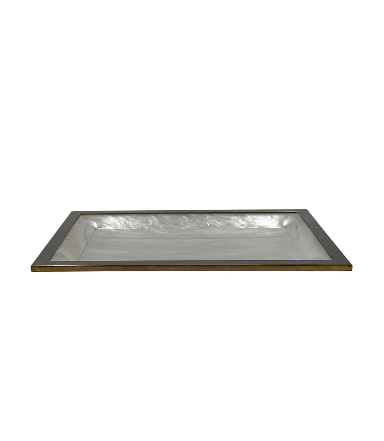 Brass and imitation mother-of-pearl tray, 1970 4
