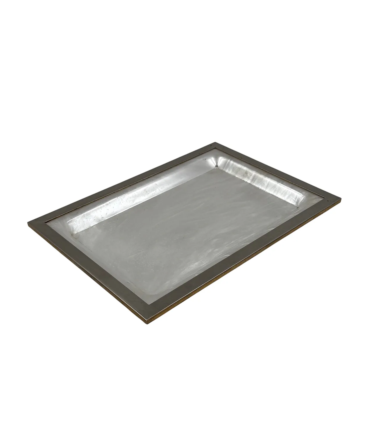 Brass and imitation mother-of-pearl tray, 1970 6