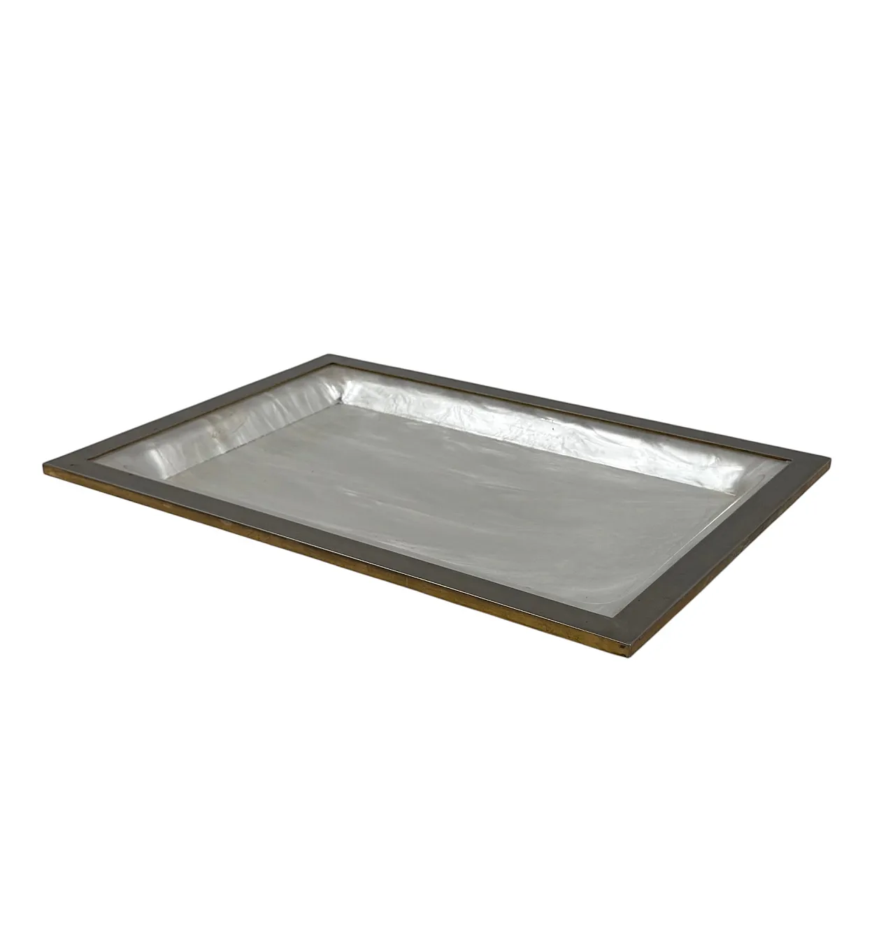 Brass and imitation mother-of-pearl tray, 1970 8