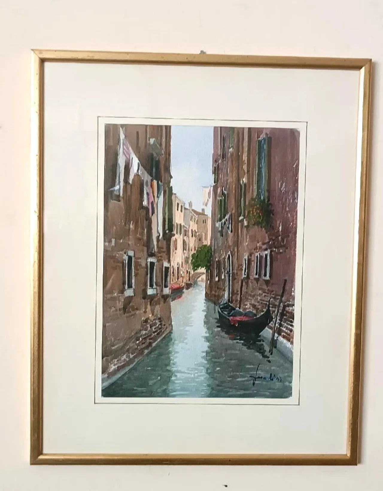 Un canale a Venezia o Chioggia, acquerello, '900 3