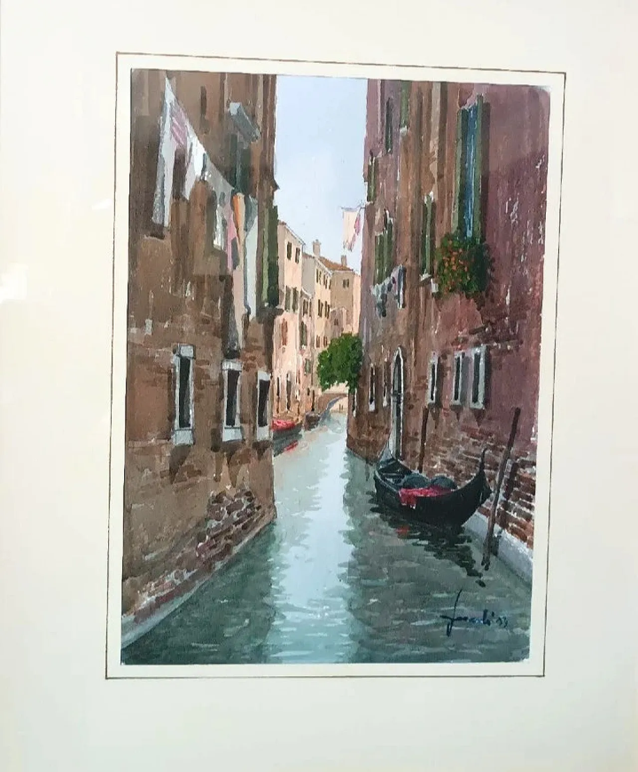 Un canale a Venezia o Chioggia, acquerello, '900 4