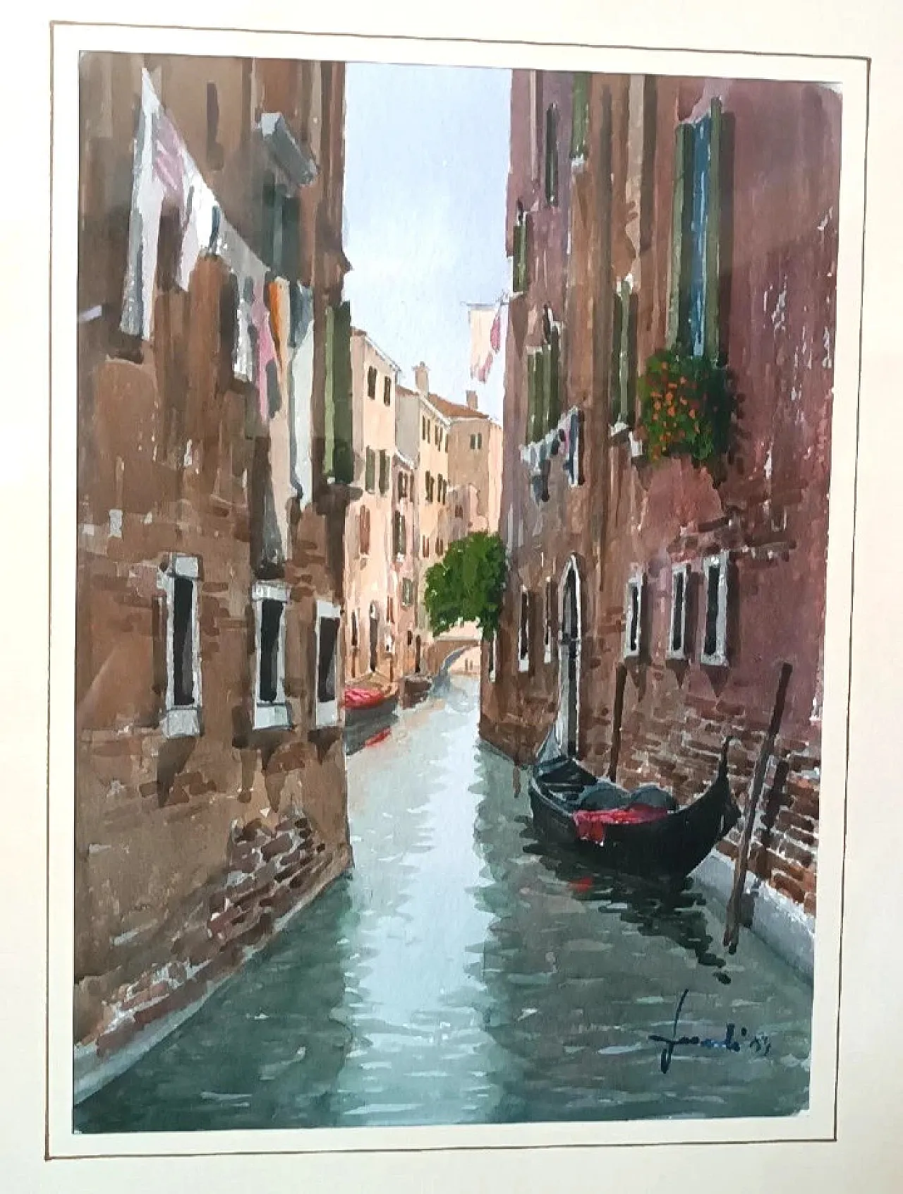 Un canale a Venezia o Chioggia, acquerello, '900 5