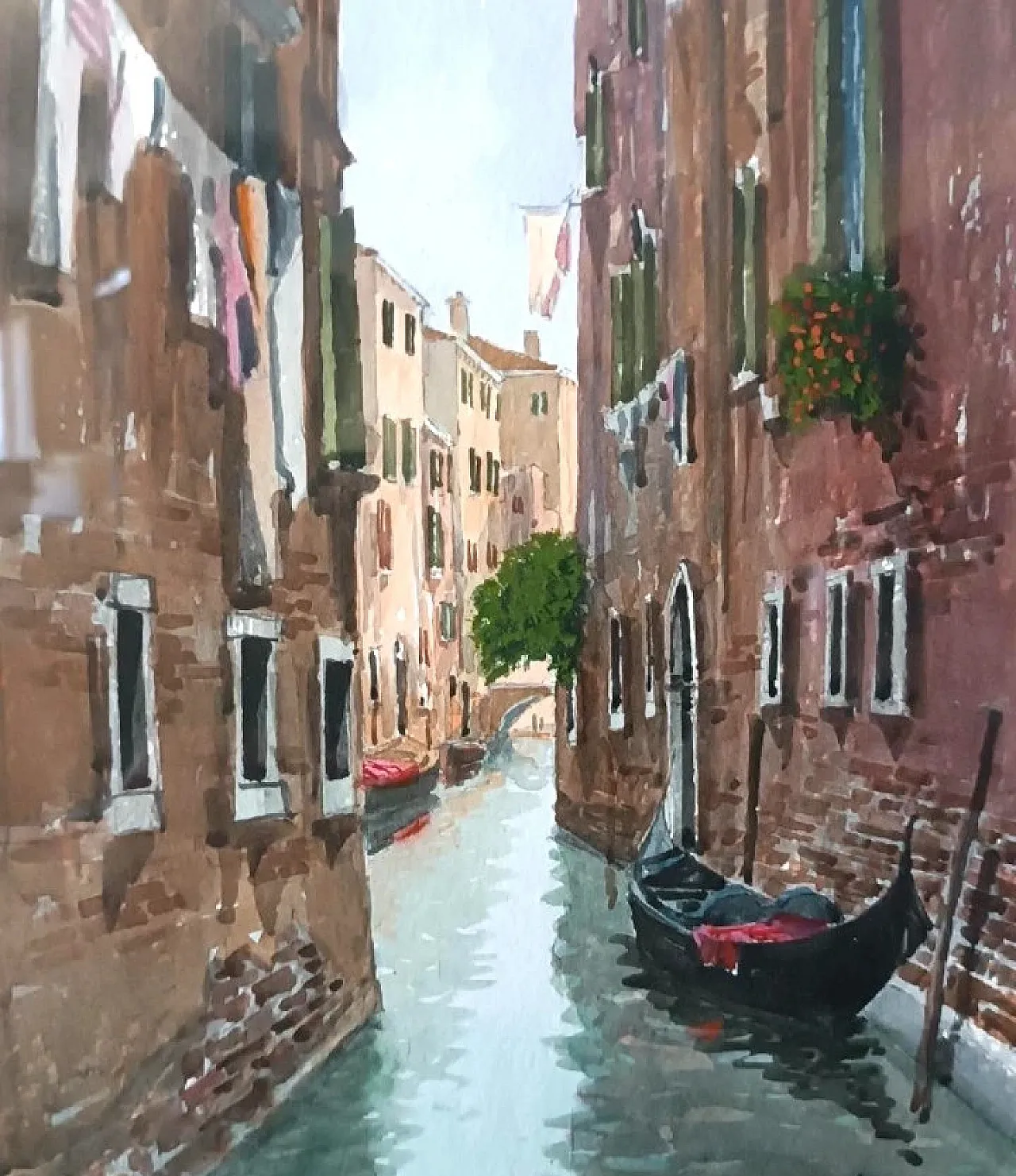 Un canale a Venezia o Chioggia, acquerello, '900 6
