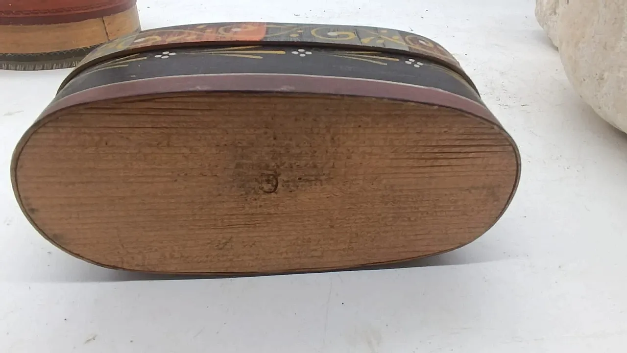 Scatola dipinta Tirolo in faggio curvo e abete, '800 6