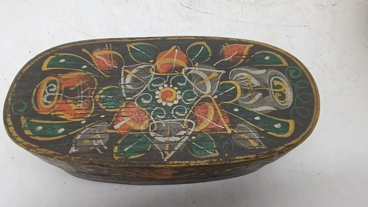 Scatola dipinta Tirolo in faggio curvo e abete, '800 7