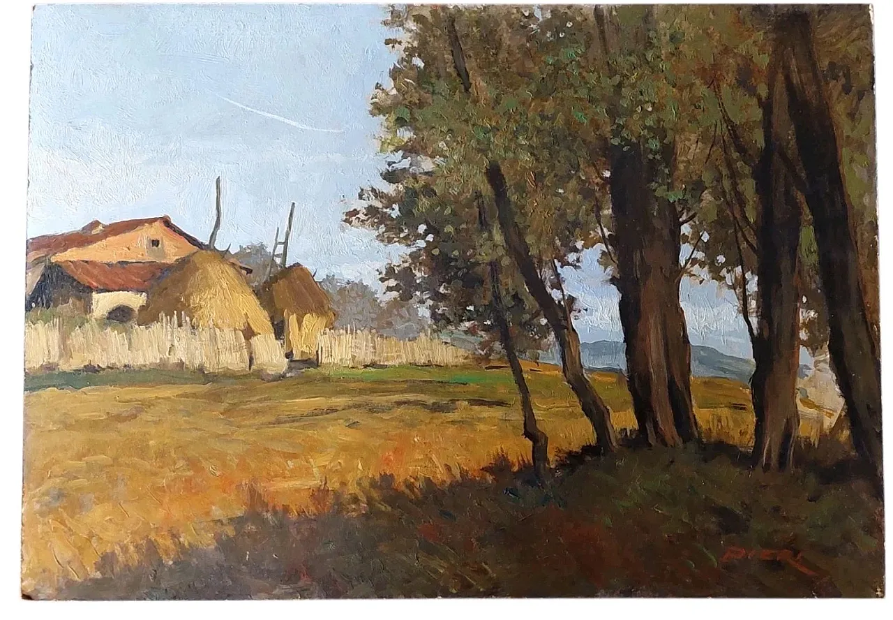 Paesaggio toscano con fienile di Francesco Maria Pieri, anni '60 1