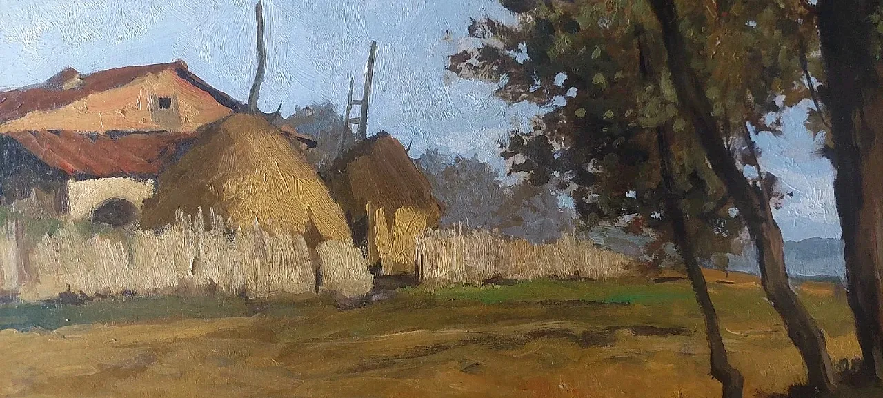 Paesaggio toscano con fienile di Francesco Maria Pieri, anni '60 3