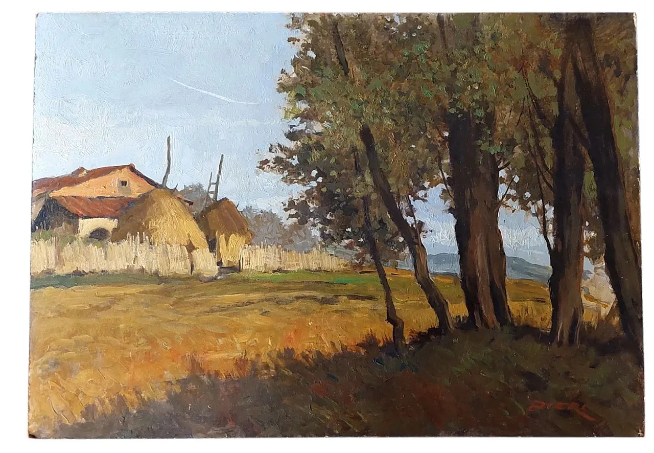 Paesaggio toscano con fienile di Francesco Maria Pieri, anni '60 10