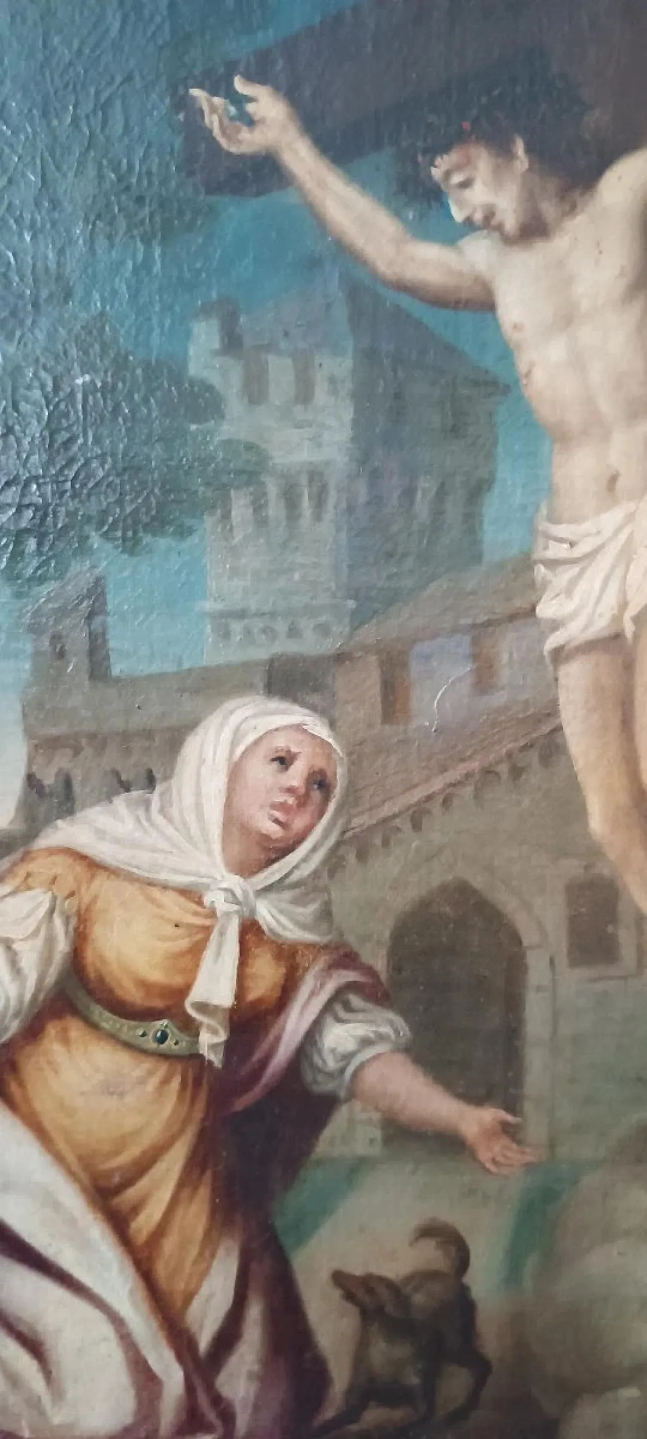 Crocifissione, olio su tela, scuola italiana, '700 7