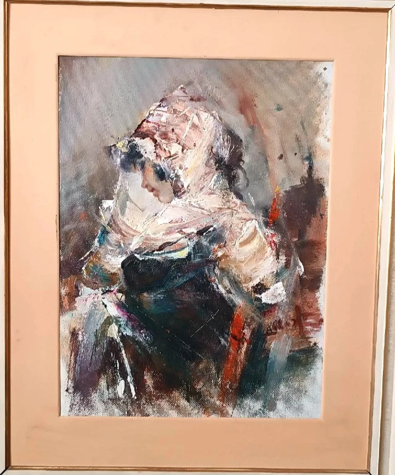 Figura femminile di Alberto Alberti, olio su tela, anni '50 3