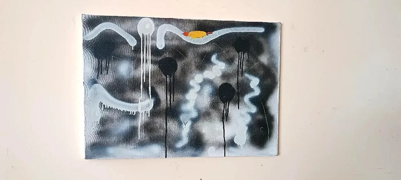 Dipinto astratto ad olio su tela di Simone Ciani, '900 1