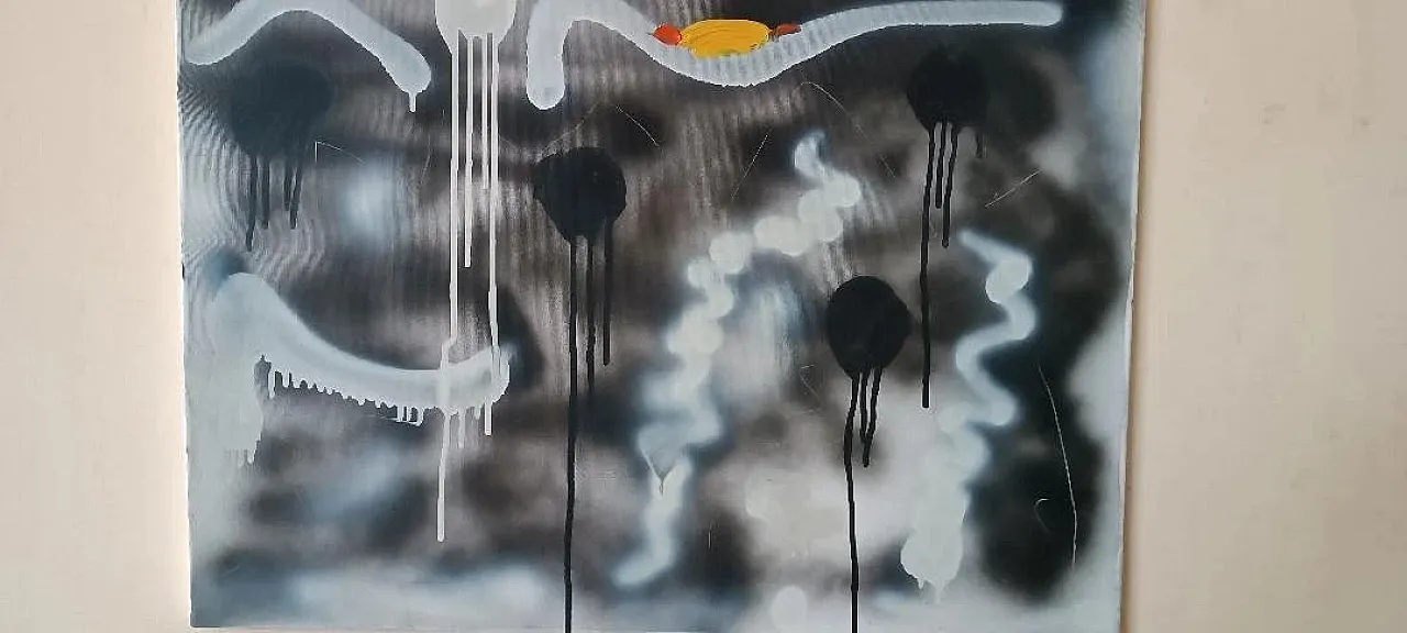 Dipinto astratto ad olio su tela di Simone Ciani, '900 3