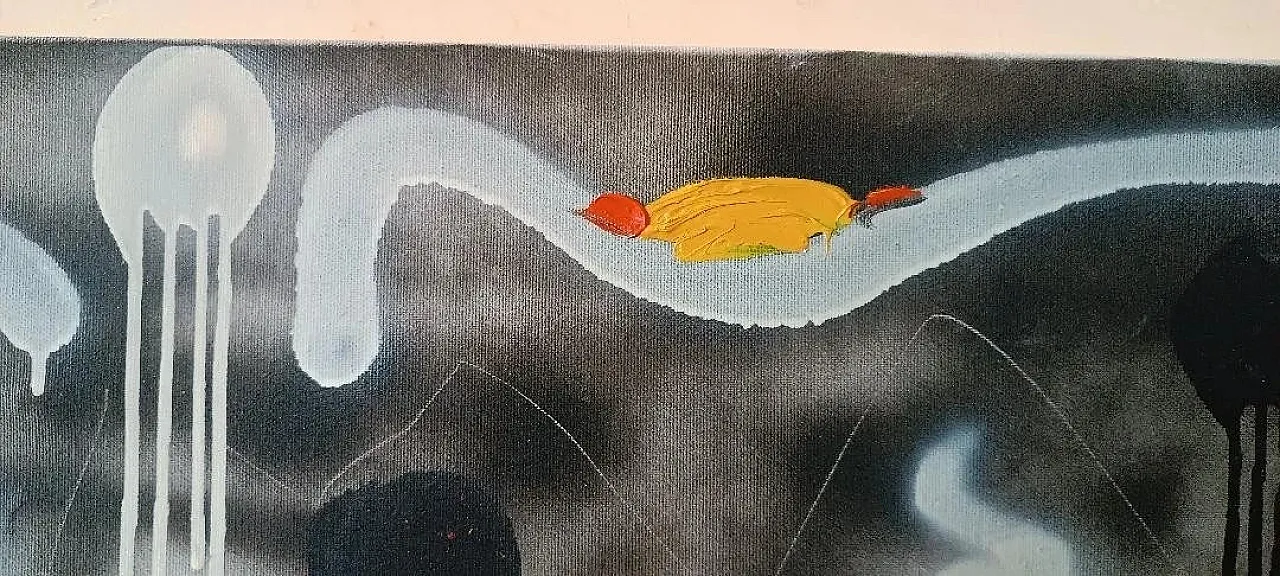 Dipinto astratto ad olio su tela di Simone Ciani, '900 4