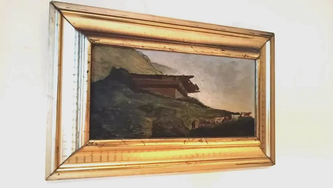 Paesaggio montano, olio su cartone, fine '800 7