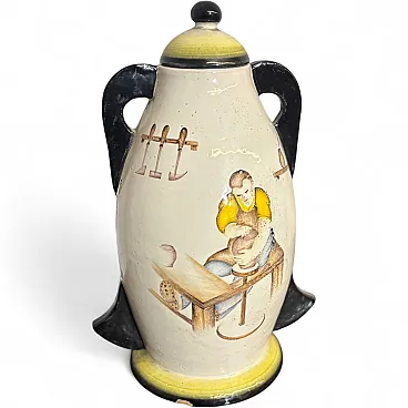 Ceramics futurist movement with ceramist Albissola artist, 30s