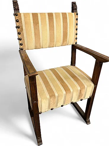 Walnut armchair,  17th century