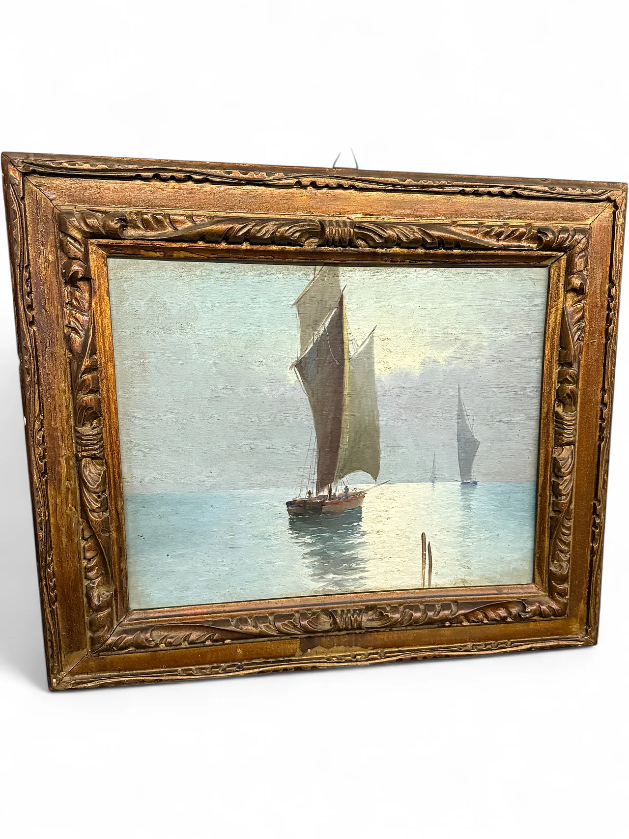 Oil painting on wood navy, 1950s 12