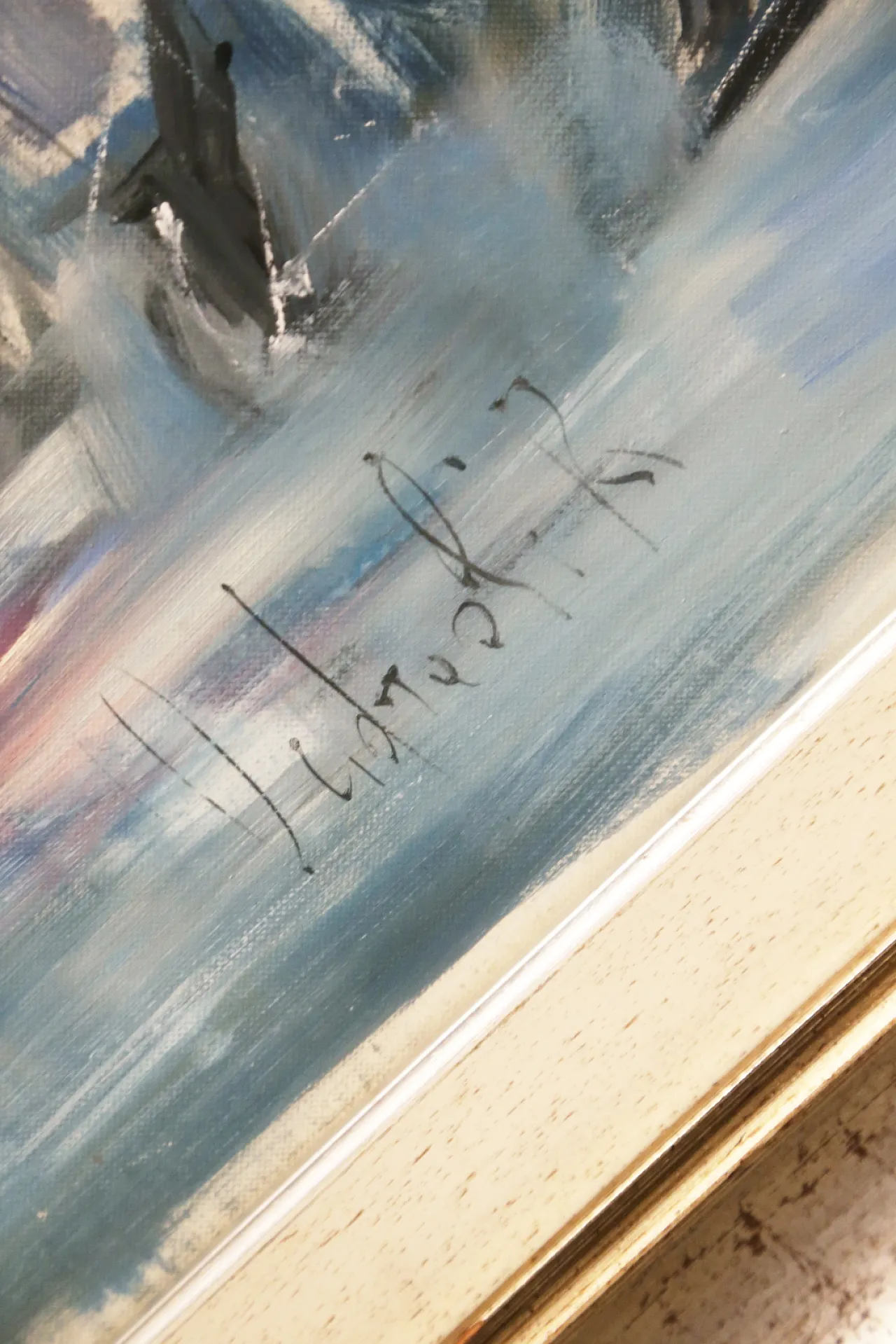 Roberto Andreoli quadro olio su tela musicisti jazz concerto, anni '50 8