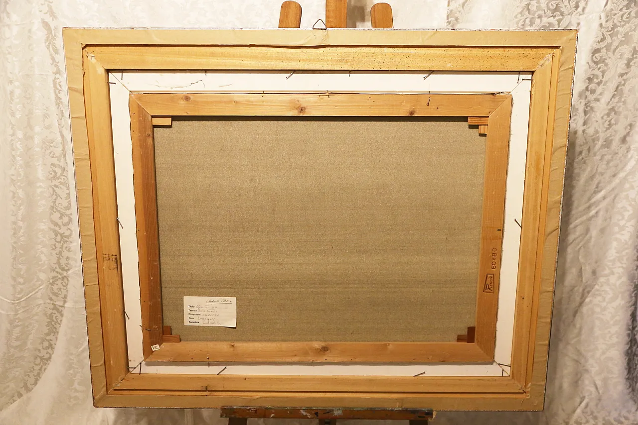 Roberto Andreoli quadro olio su tela musicisti jazz concerto, anni '50 10