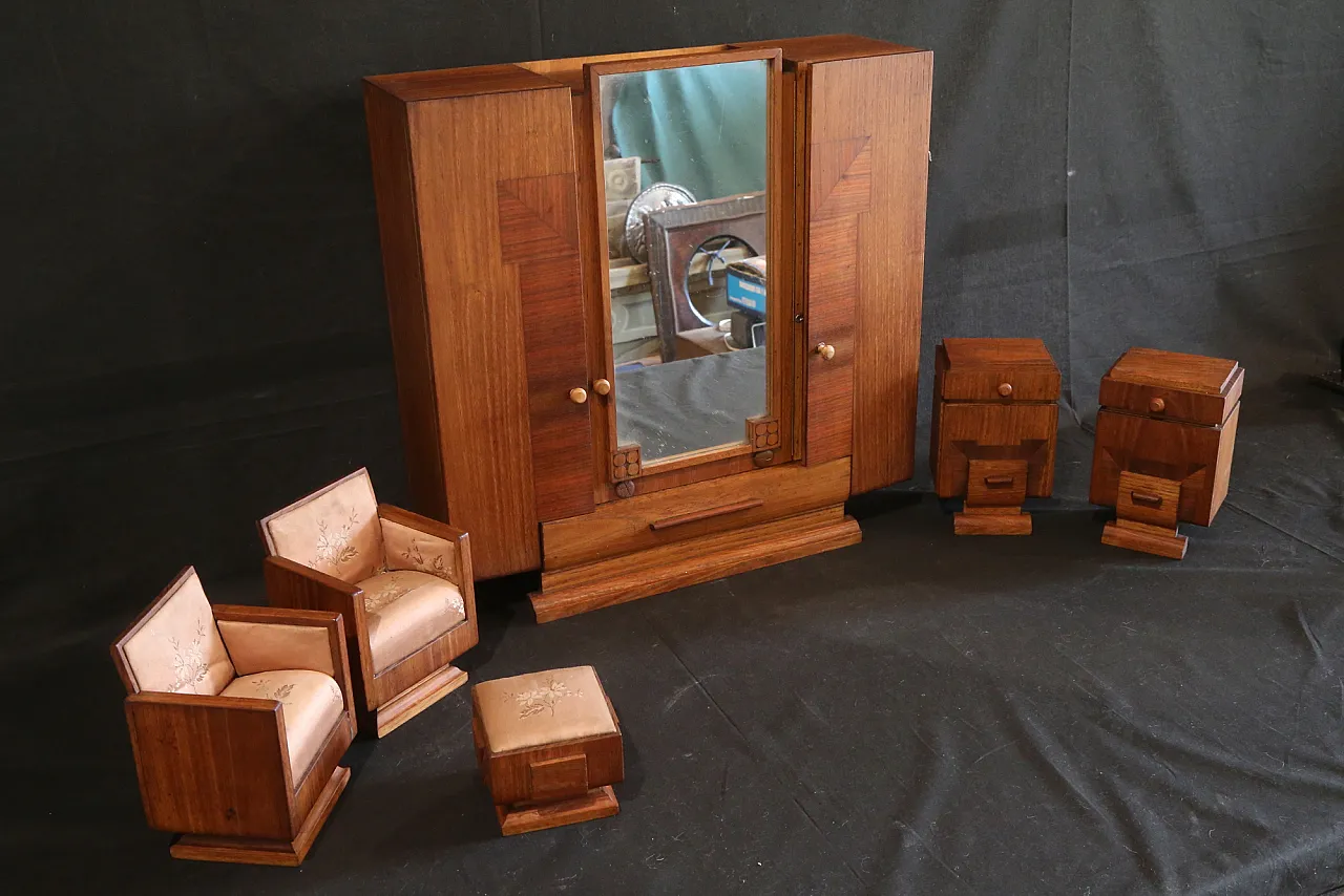 Modello miniatura camera da letto Decò campionatura per mobilieri 2