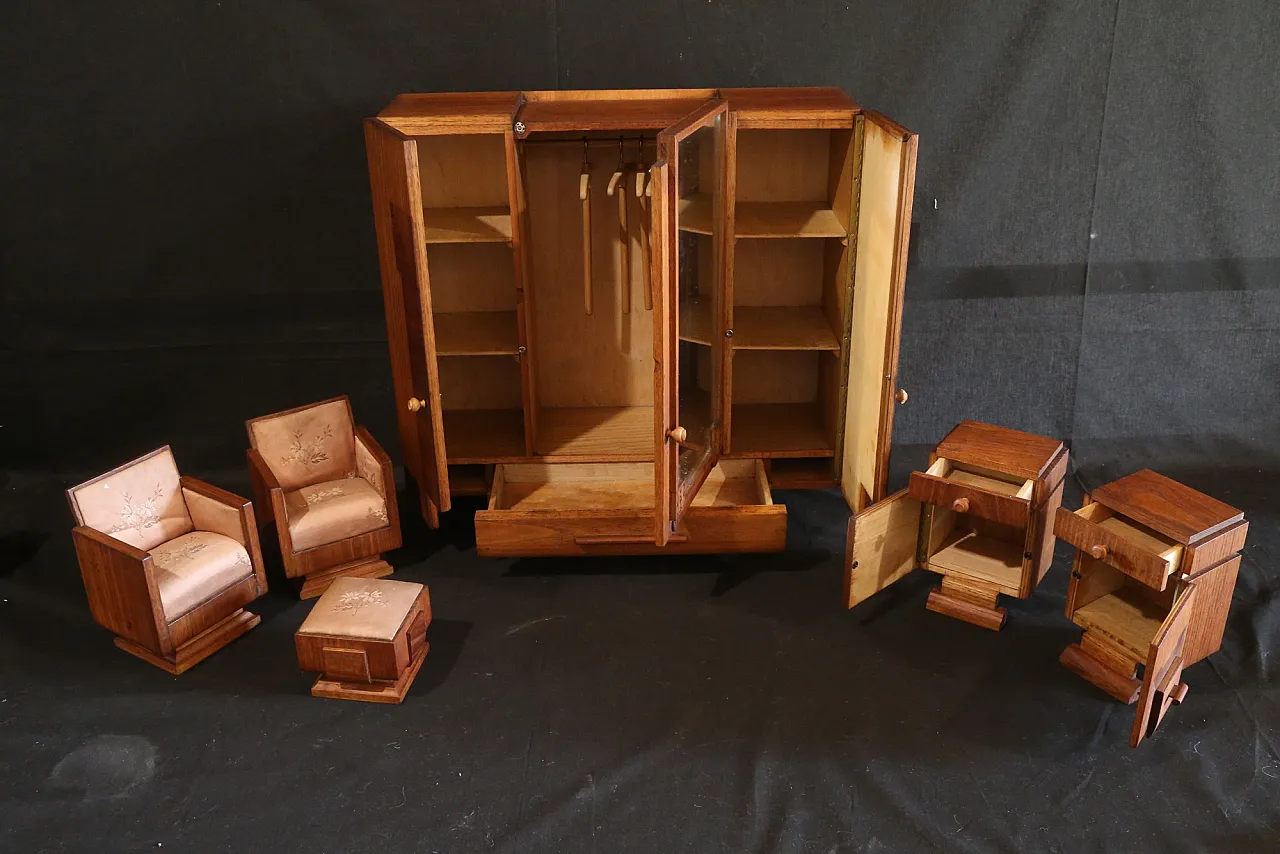 Modello miniatura camera da letto Decò campionatura per mobilieri 6