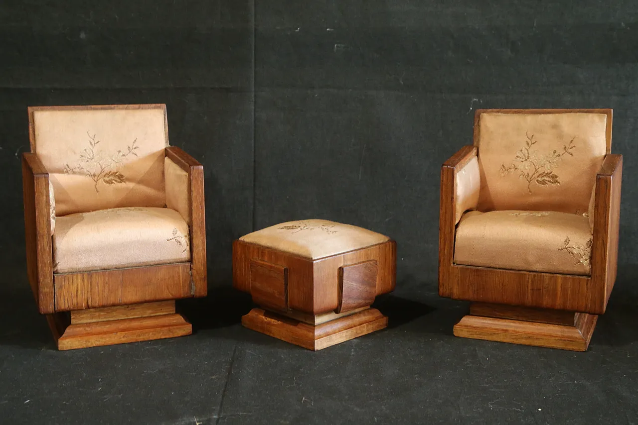 Modello miniatura camera da letto Decò campionatura per mobilieri 13