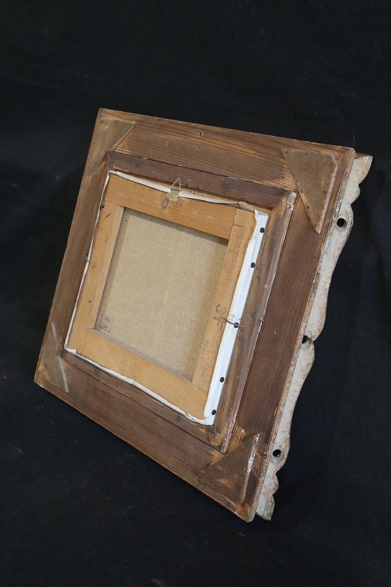 Quadro olio tela marina notturna francese datato firmato, 1963 24