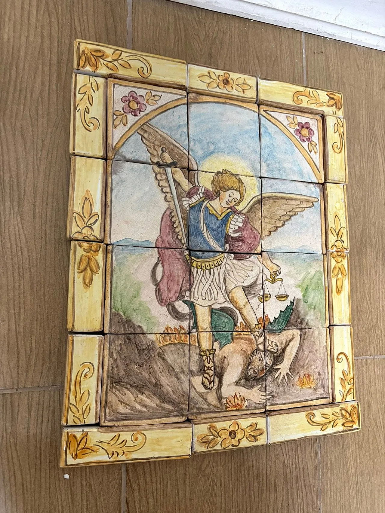 Tile painting of Saint Michael the Archangel, 50s 2
