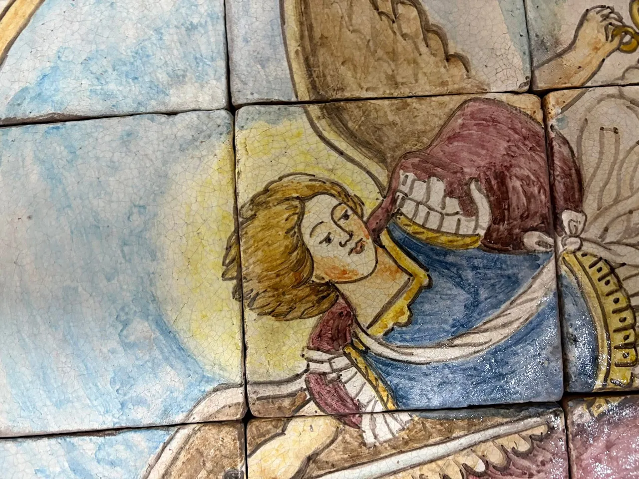 Tile painting of Saint Michael the Archangel, 50s 10