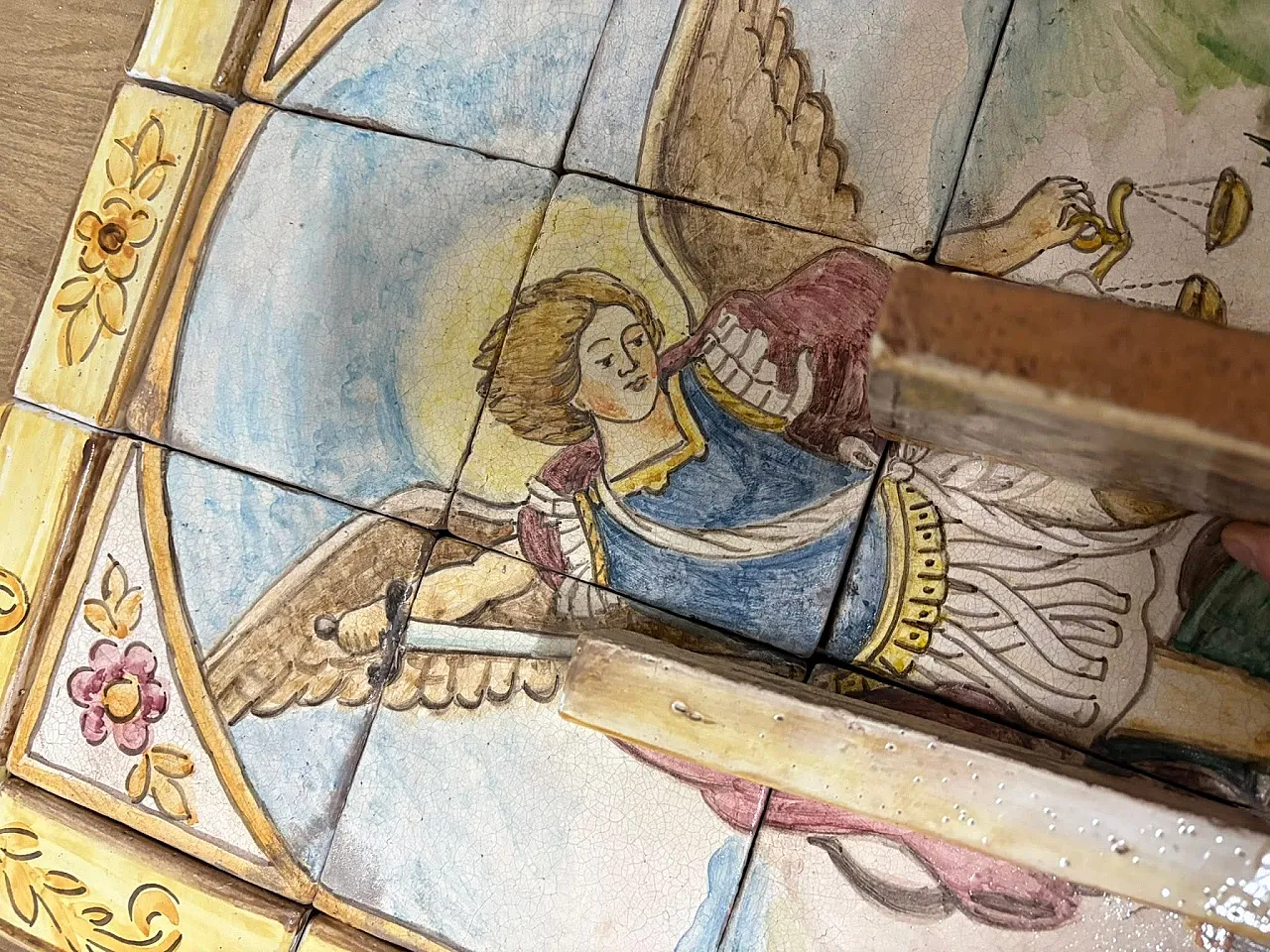 Tile painting of Saint Michael the Archangel, 50s 11