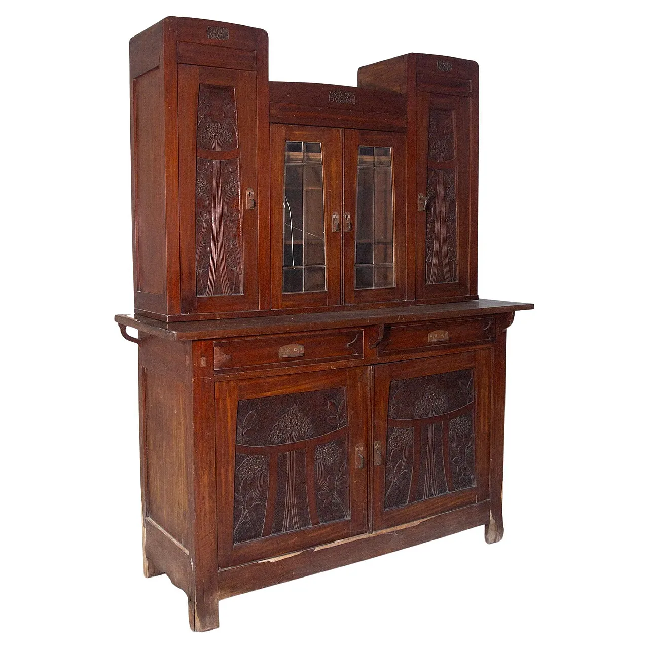 Art Nouveau period buffet cabinet with glass doors, early 20th century 1