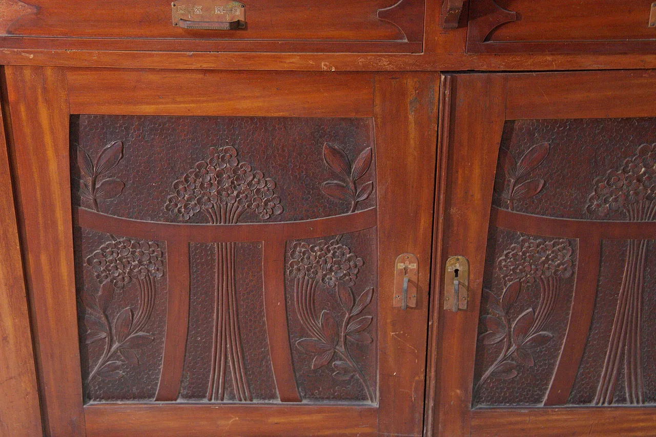 Art Nouveau period buffet cabinet with glass doors, early 20th century 8