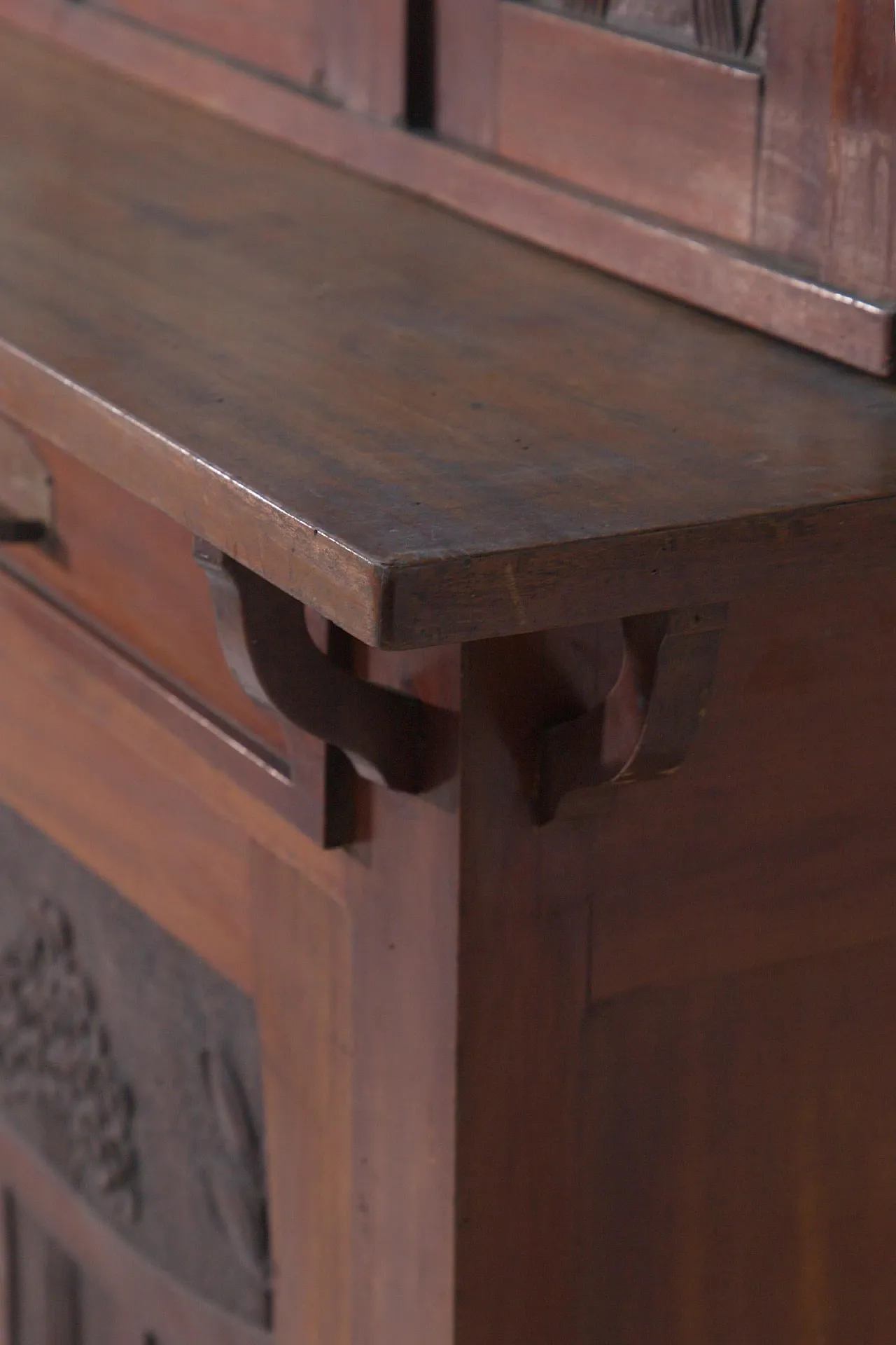Art Nouveau period buffet cabinet with glass doors, early 20th century 10