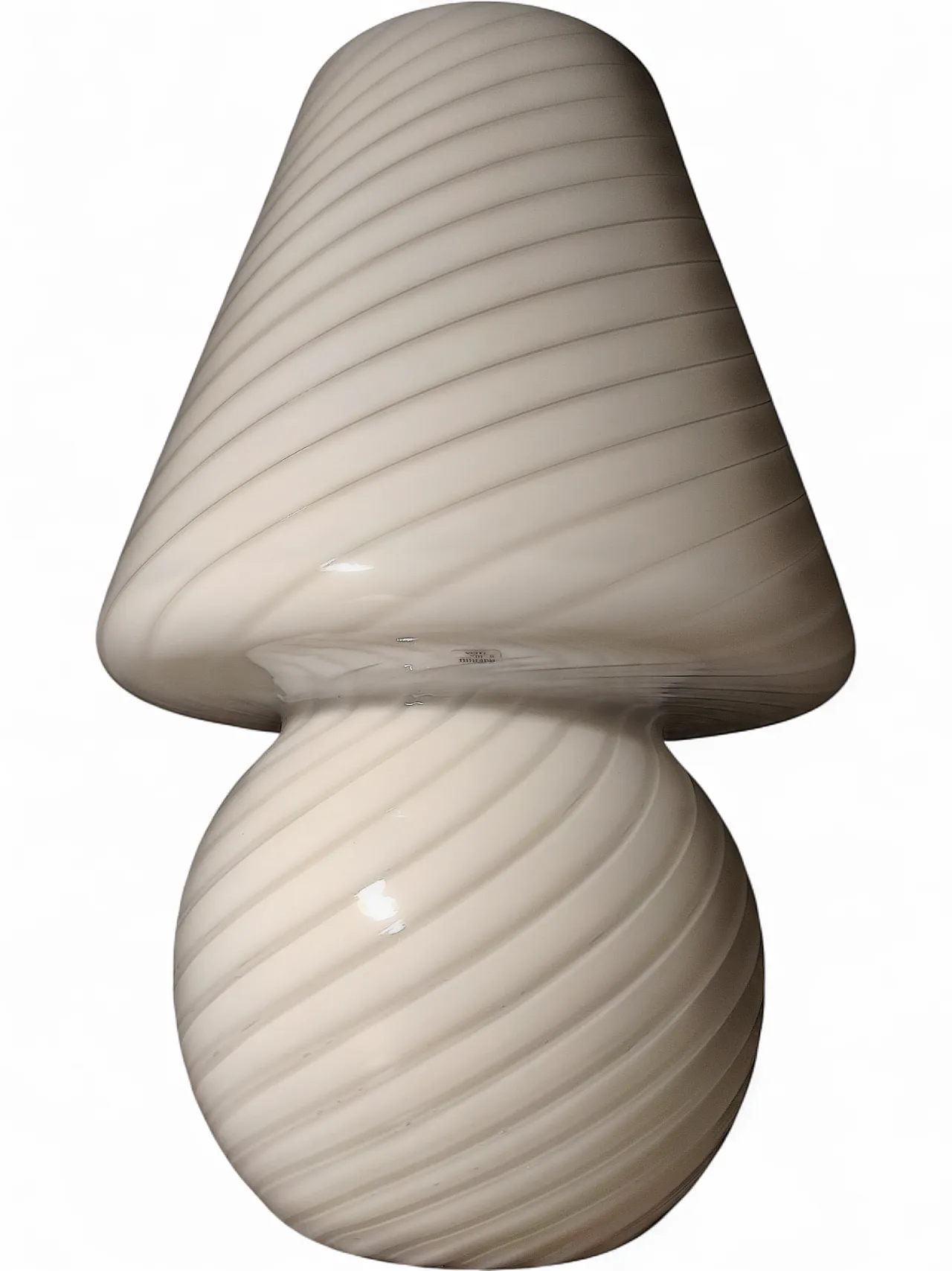 Murano Glass Mushroom Lamp with Filigree Swirl by Vetreria 022, 70s 9