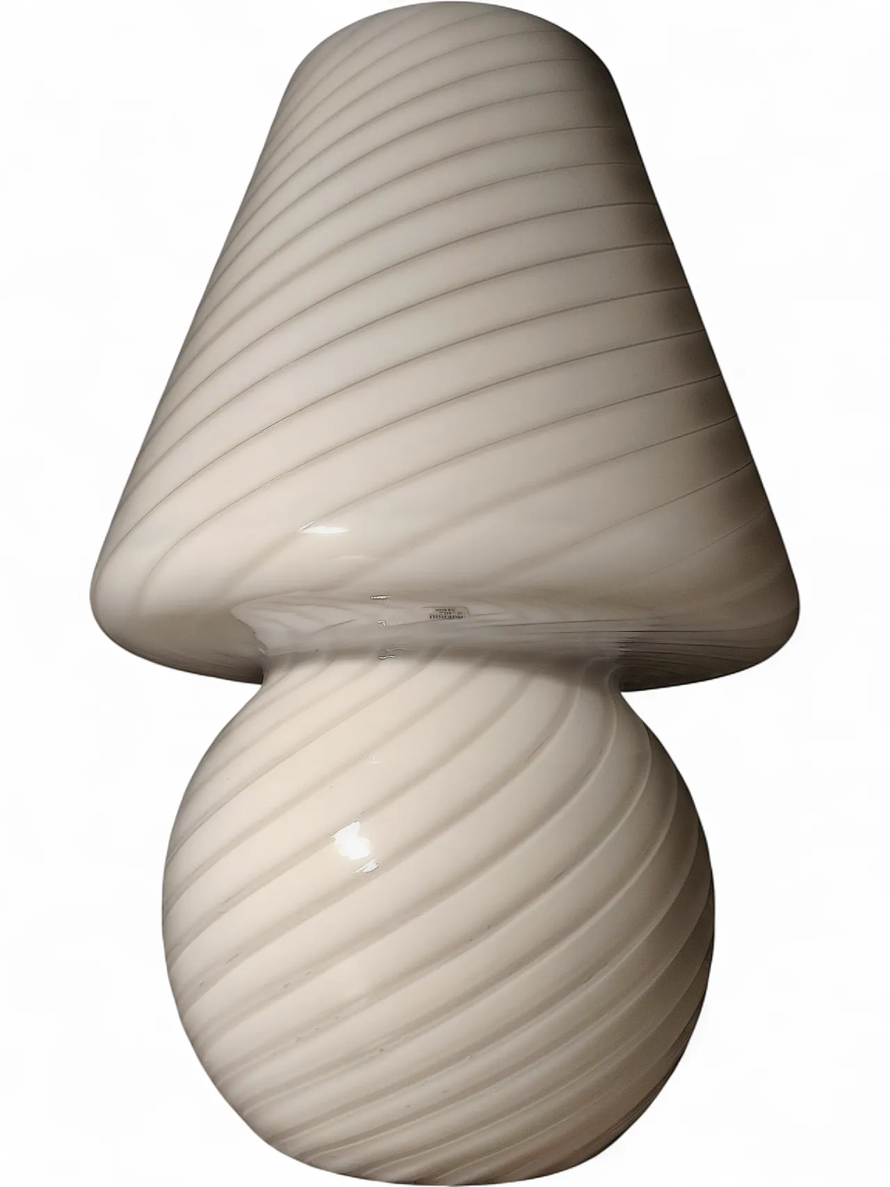 Murano Glass Mushroom Lamp with Filigree Swirl by Vetreria 022, 70s 10