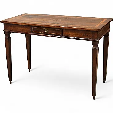 Louis XVI console writing table Italian inlaid walnut, 18th century