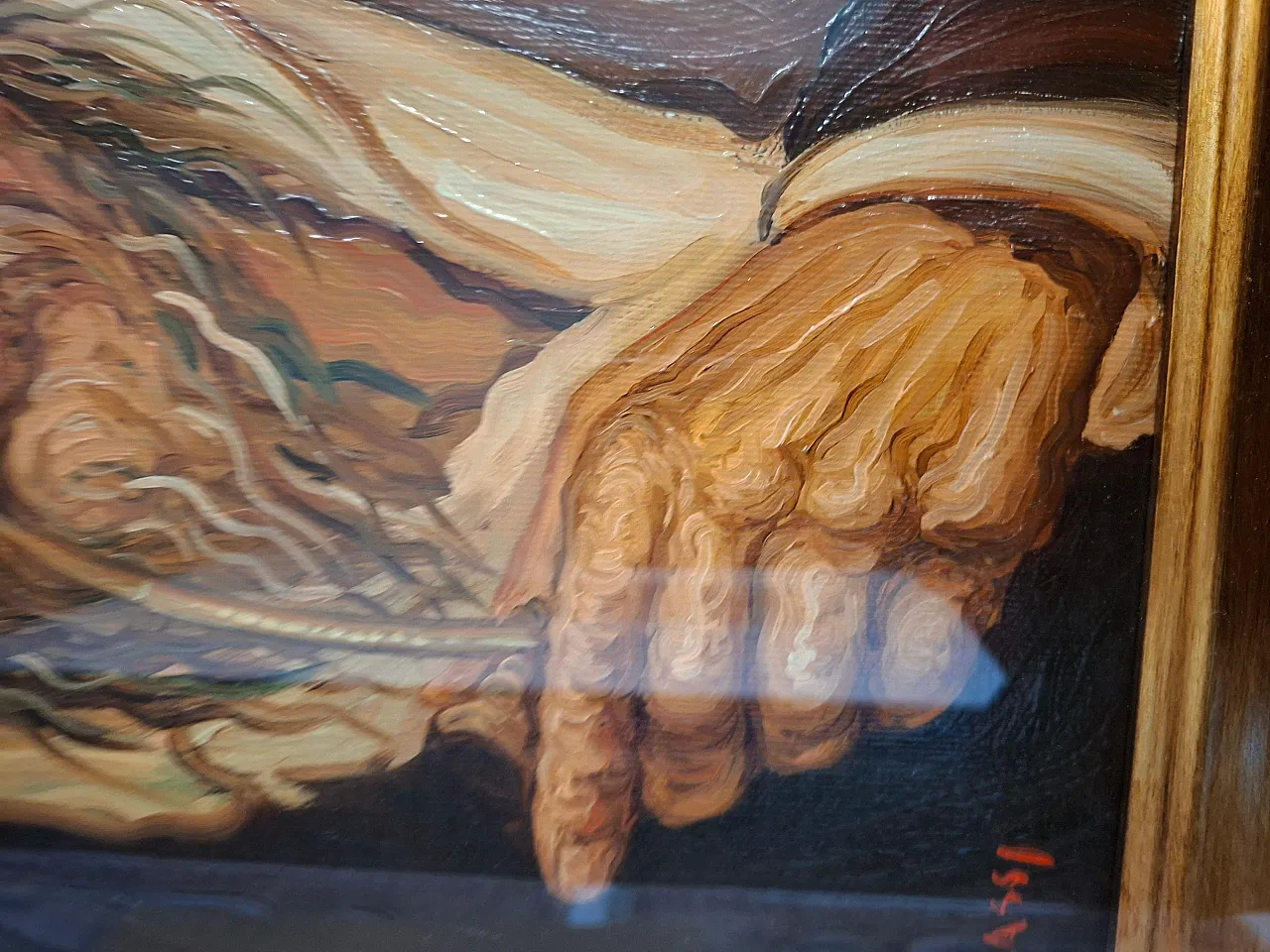 Old Man with a Pipe by Tullio Grassi, oil on canvas, 20th century 3