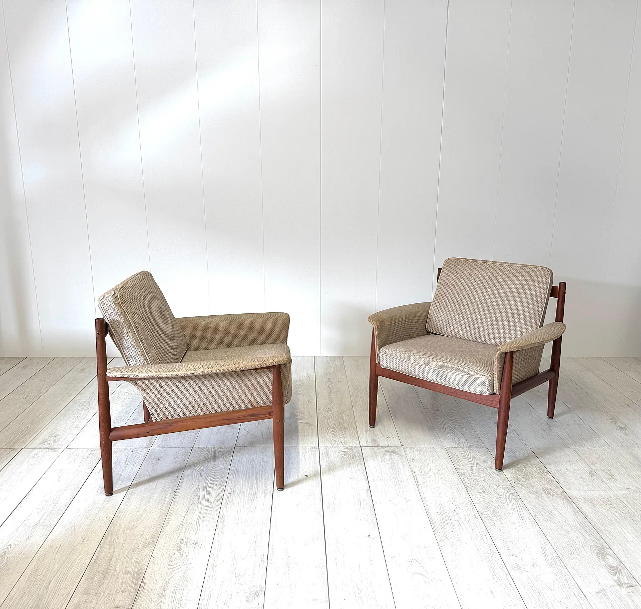 Pair of armchairs mod. 118 do Grete Jalk for France & Son, 1960s 2