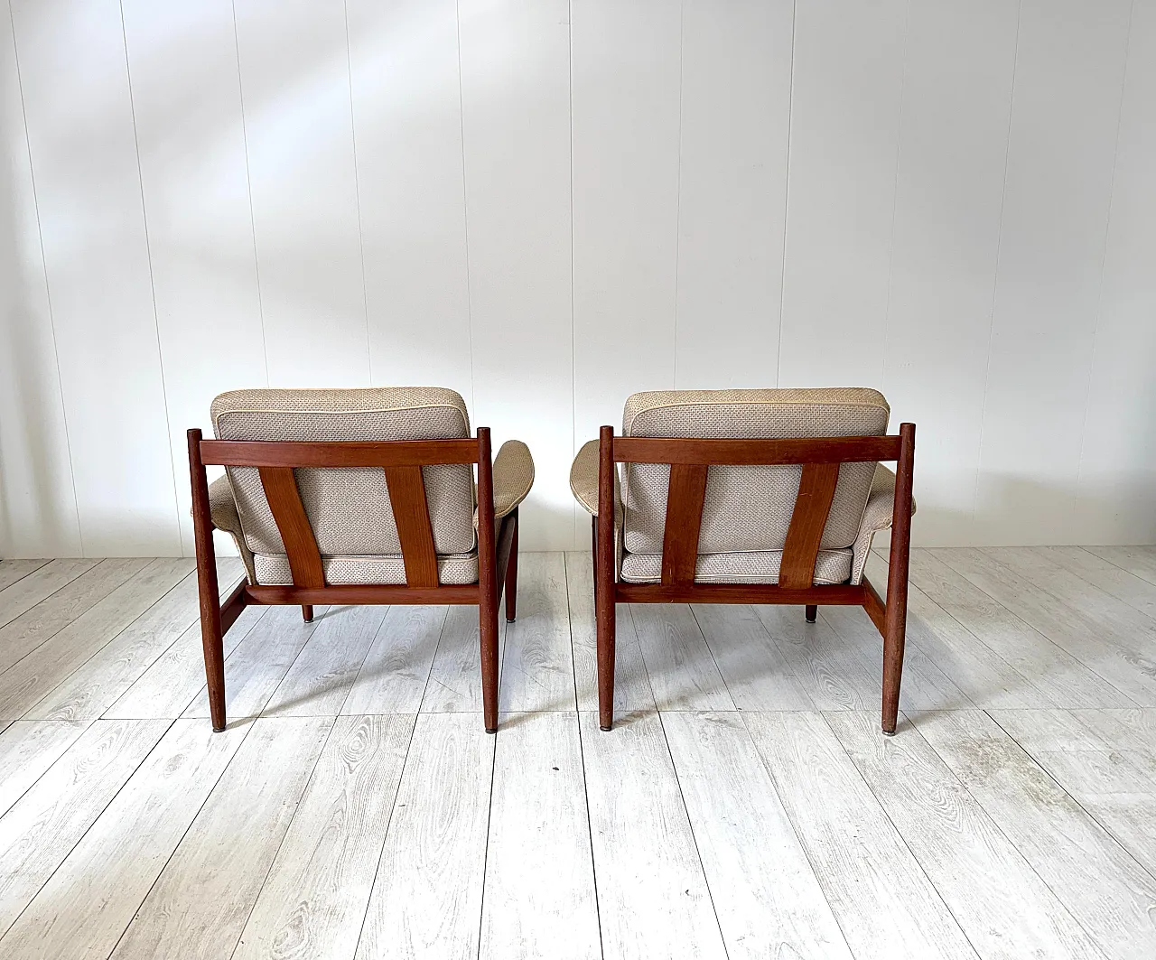 Pair of armchairs mod. 118 do Grete Jalk for France & Son, 1960s 4