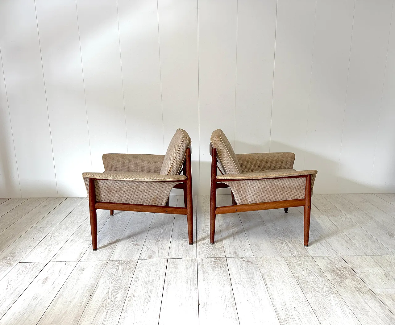 Pair of armchairs mod. 118 do Grete Jalk for France & Son, 1960s 5
