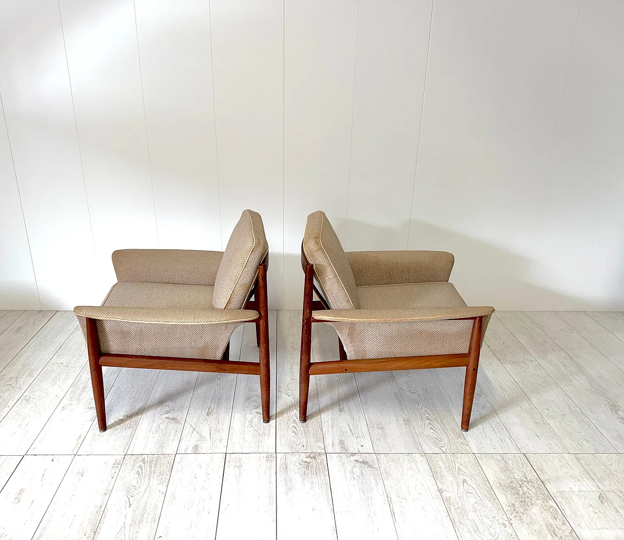 Pair of armchairs mod. 118 do Grete Jalk for France & Son, 1960s 6