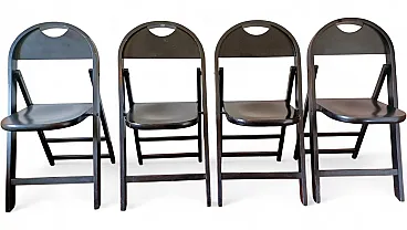 4 Folding Castiglioni style painted wooden chairs , 20th century