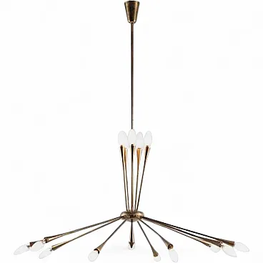 Huge Sputnik chandelier by Oscar Torlasco for Lumi, 1950s