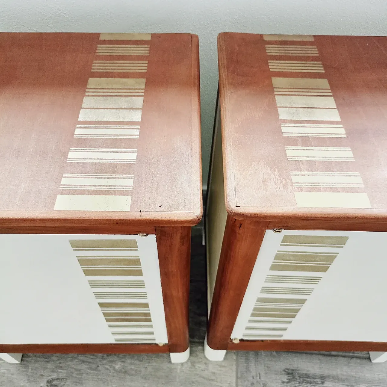 Pair of Carpeneto bedside tables, mid-20th century 4