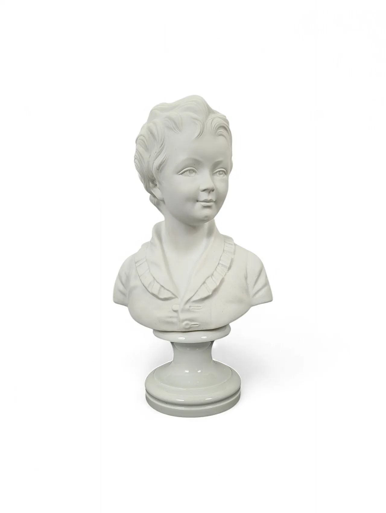 White bust of a Limonges boy in biscuit porcelain 1