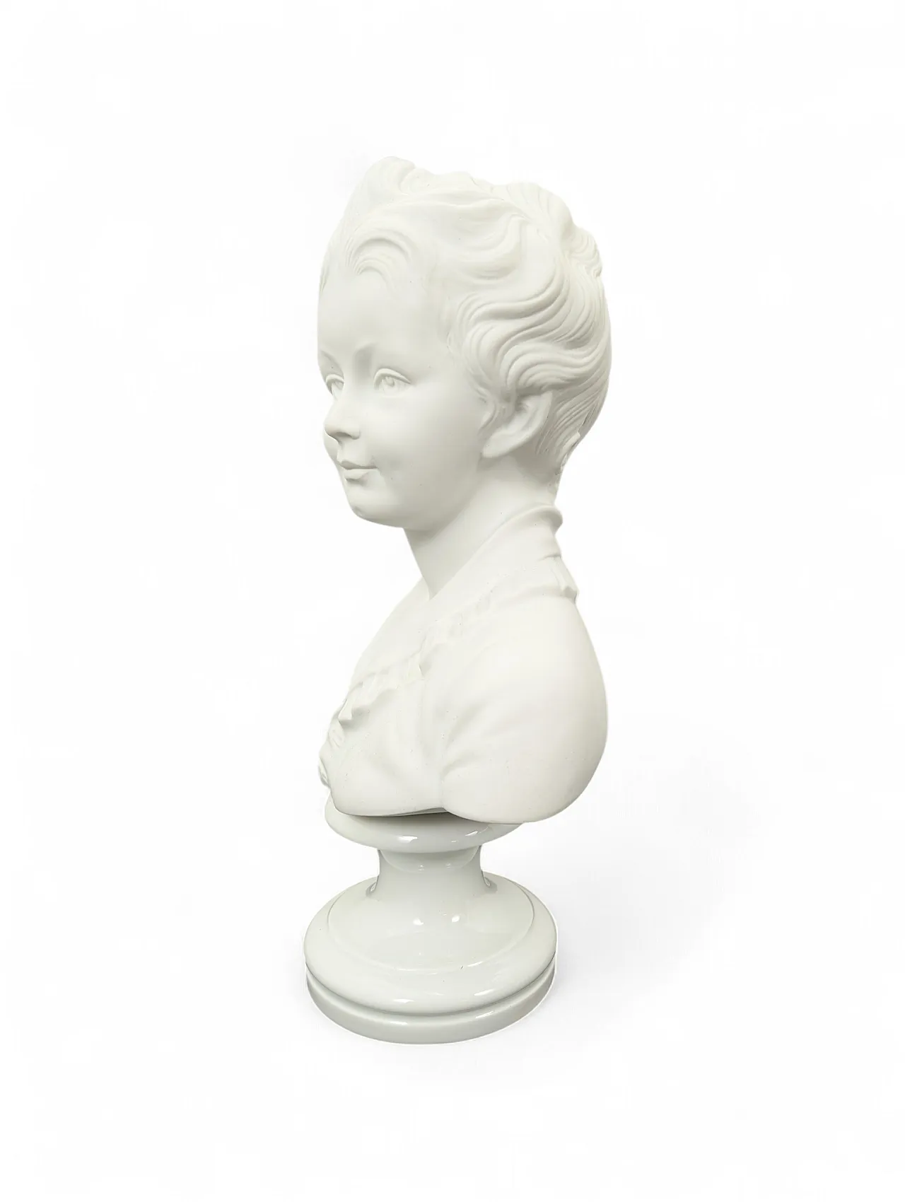 White bust of a Limonges boy in biscuit porcelain 4