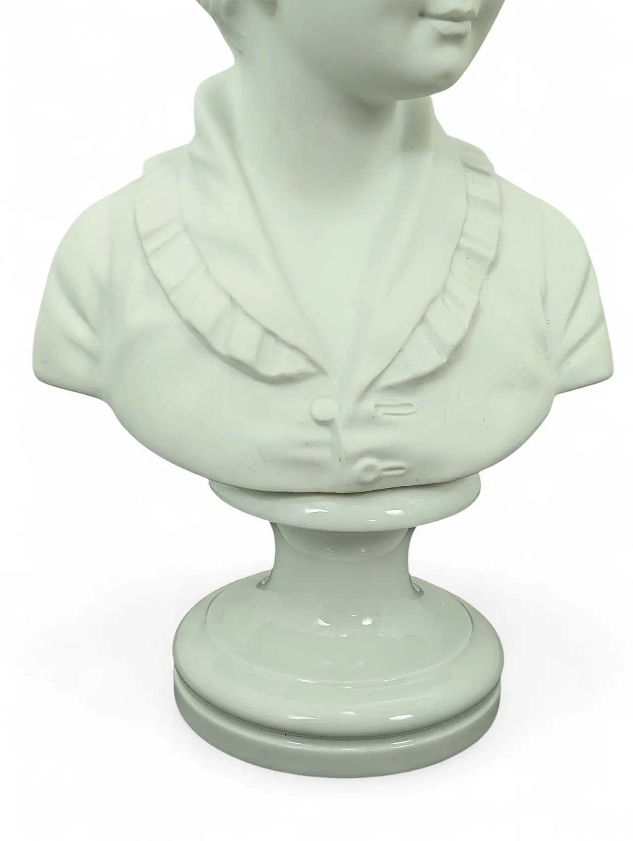 White bust of a Limonges boy in biscuit porcelain 6