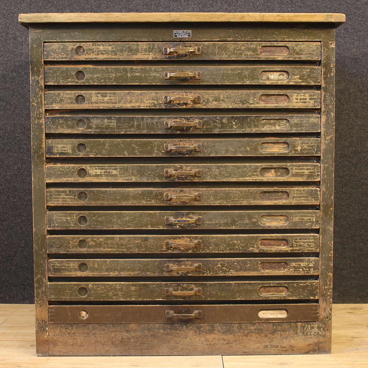 Woodcut chest of drawers in lacquered wood, 20th century 3