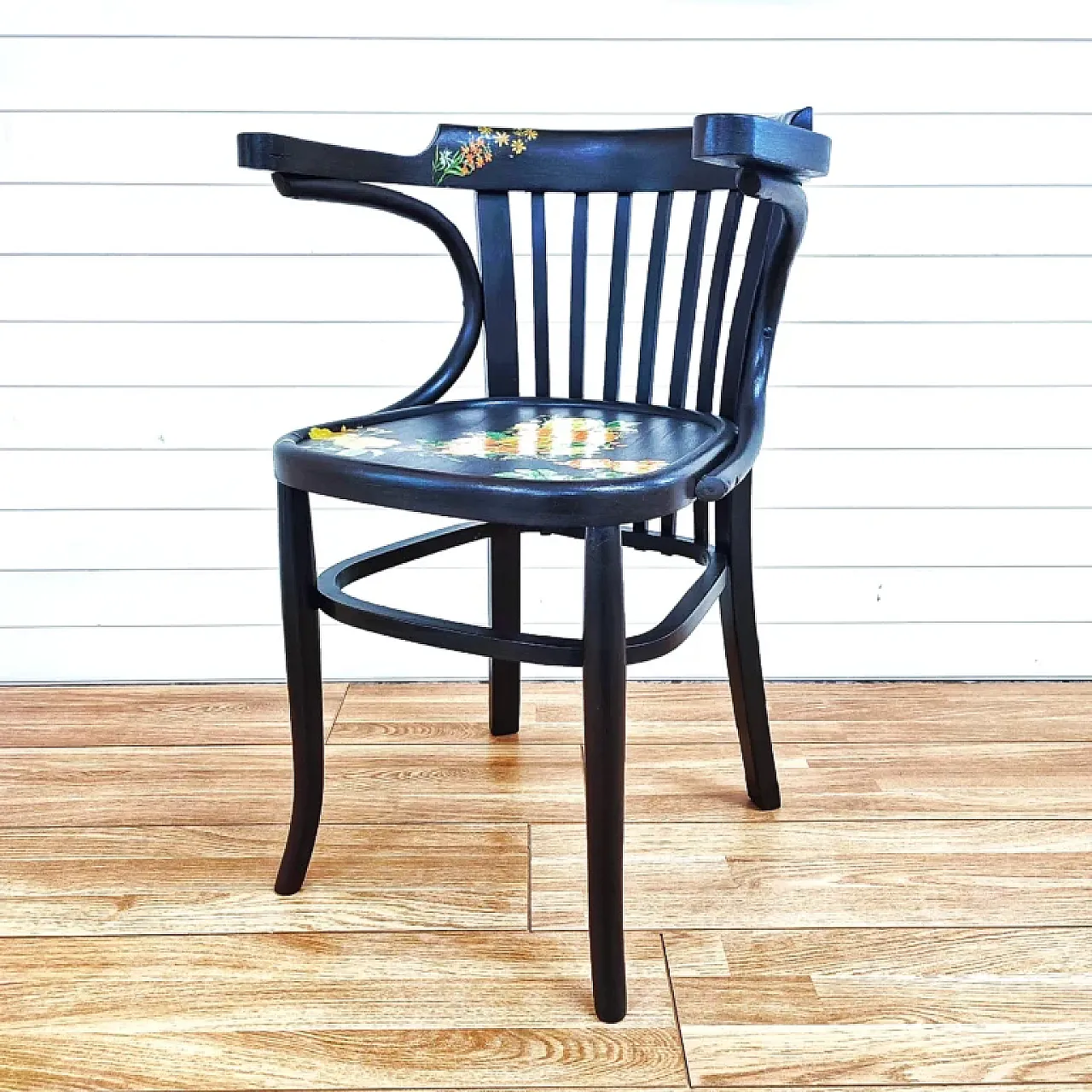 Hand-painted wooden Laura chair, mid-20th century 1